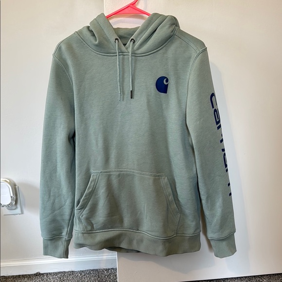 Carhartt Green and Blue Sweatshirt Hoodie - Picture 1 of 3